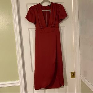 Express Red Midi Length Dress - Size 0 (NWT)